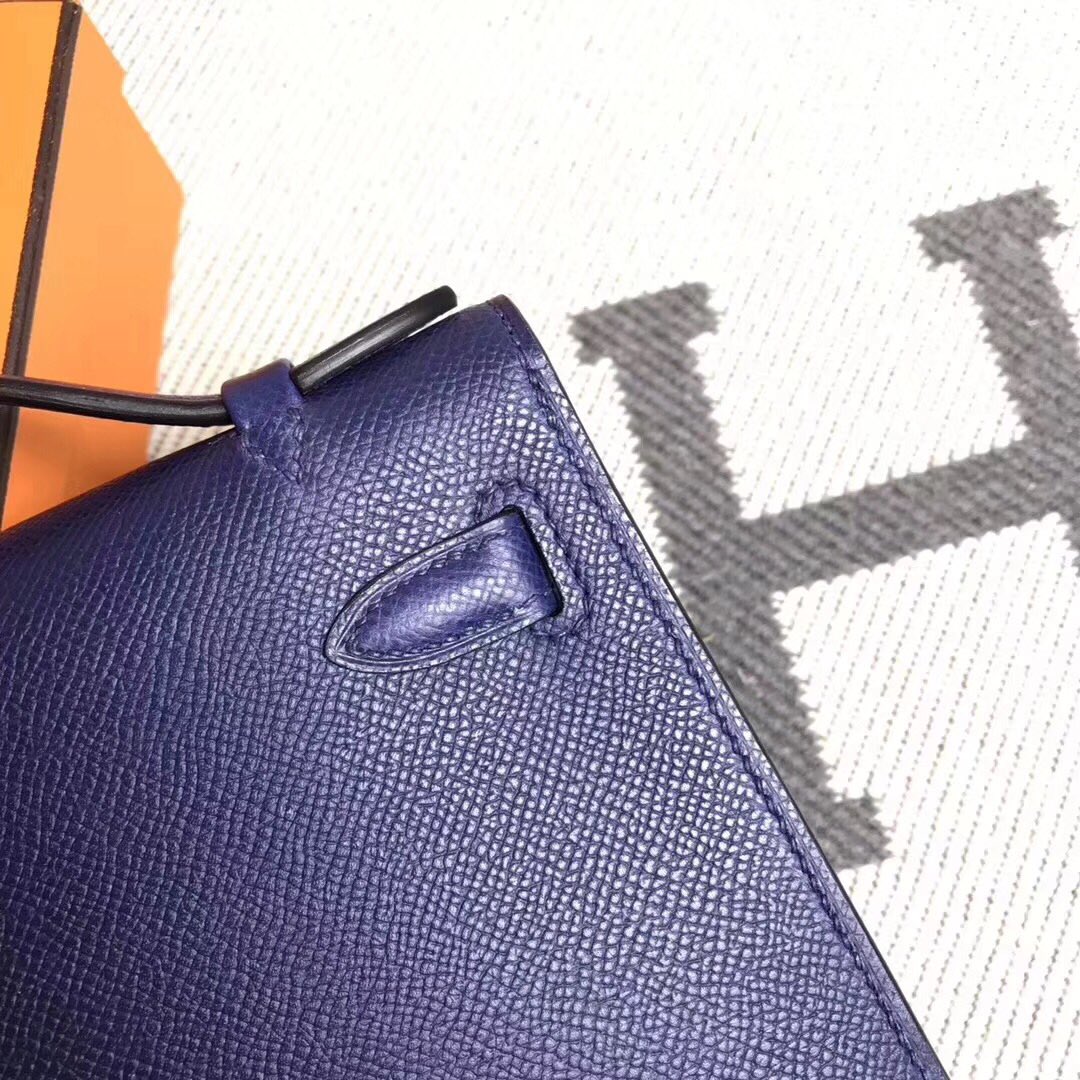 에르메스 미니 켈리백22 사파이어블루 금장 앱송